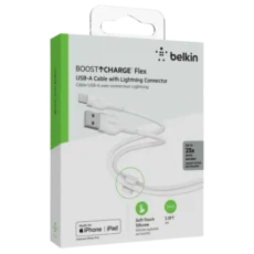 Belkin BoostCharge Flex USB-A Cable with Lightning Connector (White)