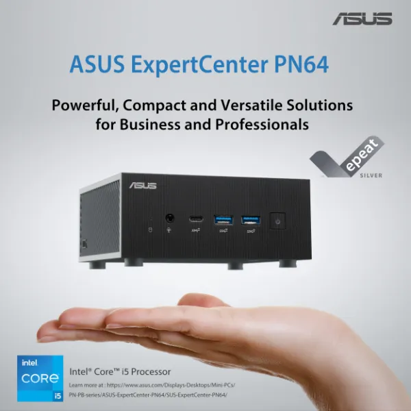 ASUS Expert Center PN64 Mini PC i5 12th Gen Intel Core Processor and Intel Iris® Xe Graphics 3