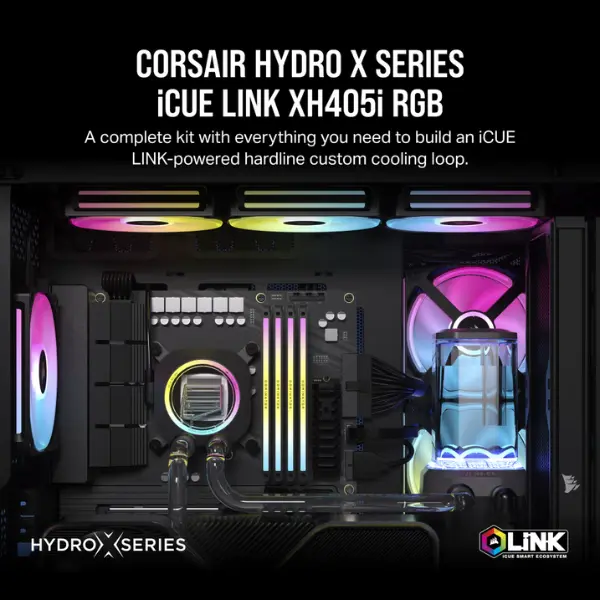 Corsair Hydro X Series iCUE LINK XH405i RGB Custom Cooling Kit (Stealth Gray) 1
