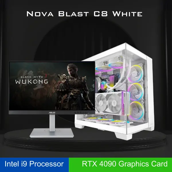 Nova Blast C8 White Prebuild PC (Intel i9 14th Gen Processor